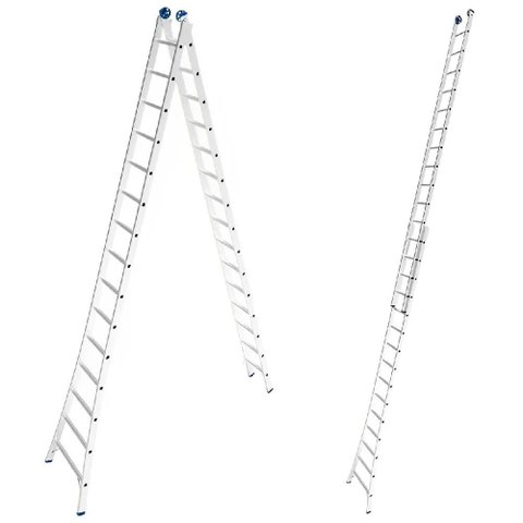 Escada de Alumínio Extensiva 2 X 15 Degraus 4.49 X 7.57 Metros Evald