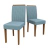 Cadeira Kit com 2 Peças Ana Imbuia Tecido Suede Animale Azul - New Ceval - 1