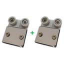 Ver imagem 1 de Kit 2 roldanas dupla 1126 D tipo carrinho para vidro temperado - Blindex