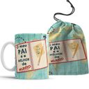Ver imagem 1 de Caneca Feliz Dia Dos Pais - Pai Melhor do Mundo + Saquinho