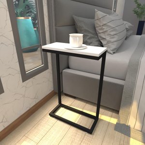 Mesa de Cabeceira Industrial Branca Off White Canto Quarto Cabeceira Mesinha Cabeçeira Cabiceira