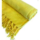 Ver imagem 3 de Manta em Algodão 1,80 x 2,30 Amarelo - Manta Rústica para Sofá - Colcha Cama Solteiro