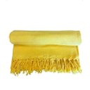 Ver imagem 1 de Manta em Algodão 1,80 x 2,30 Amarelo - Manta Rústica para Sofá - Colcha Cama Solteiro