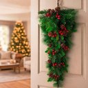 Ver imagem 1 de Guirlanda Natalina Coroa Enfeite Decoracao Porta Parede Ideal Ambientes Internos Verde 85cm