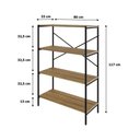 Ver imagem 7 de Estante C/04 Prateleiras 118x80x33cm Tub Tueh1184 Lâmina Mel - Est.preta Lâmina Mel / Est.preta