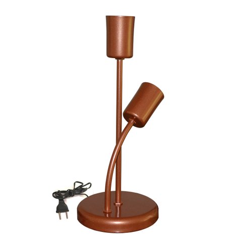 Abajur Luminária de Mesa 2 Hastes Moderno Ideal para Sala, Quarto na Cor Cobre Bivolt 110v/220v