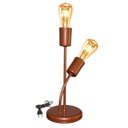 Ver imagem 3 de Abajur Luminária de Mesa 2 Hastes Moderno Ideal para Sala, Quarto na Cor Cobre Bivolt 110v/220v