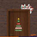 Ver imagem 2 de Placa Decorativa de Natal Pinheirinho Fé Amor com Corrente 33x57cm Mdf - Wp Connect Três Cores