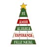 Placa Decorativa de Natal Pinheirinho Fé Amor com Corrente 33x57cm Mdf - Wp Connect Três Cores - 1