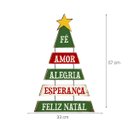 Ver imagem 4 de Placa Decorativa de Natal Pinheirinho Fé Amor com Corrente 33x57cm Mdf - Wp Connect Três Cores