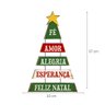 Placa Decorativa de Natal Pinheirinho Fé Amor com Corrente 33x57cm Mdf - Wp Connect Três Cores - 4