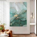 Ver imagem 1 de Quadro Decorativo em Canvas Abstrato Mármore Safira TaColado Moldura Flutuante 4,5cm Freijó 60 x 40c