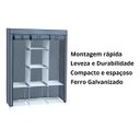 Ver imagem 4 de Guarda Roupa Dobravel Armario Desmontavel para Organizador de Roupa 8 Divisorias