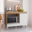 Ver imagem 2 de Balcão para Cooktop Carla 4 ou 5 Bocas 1 Porta Amendôa/branco - Ajl Moveis