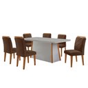 Ver imagem 2 de Mesa de Jantar Diane 180cm Tampo Mdf Vidro Canto Copo e 6 Cadeiras Melissa