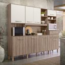 Ver imagem 1 de Kit Cozinha Hortelã 8 Portas Carvalho Nature/Off White Cristal - Nicioli