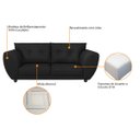 Ver imagem 6 de Sofá 2 Lugares Tulipa Suede Preto - ADJ Decor
