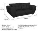 Ver imagem 3 de Sofá 2 Lugares Tulipa Suede Preto - ADJ Decor