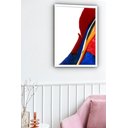 Ver imagem 2 de Quadro Decorativo Abstrato Branco Vermelho Azul - 70x50cm:moldura Preta