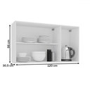 Ver imagem 3 de Armário Aéreo Cozinha 120 Cm Meena 3 Portas Branco/azul - Politorno