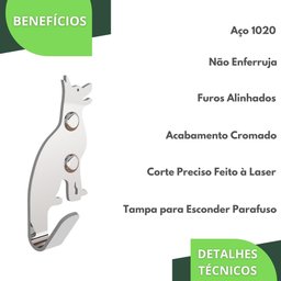 Gancho De Parede Decorativo Pendurador De Bolsa Roupa C.C - 3