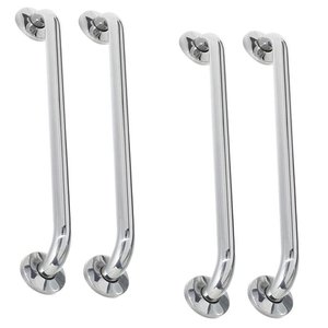 Alça de Apoio Barra 40cm Kit 4 Unidades Inox Cadeirante Acessibilidade Deficiente Banheiro Idoso Com