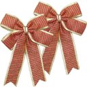 Ver imagem 1 de Kit 8 Enfeite Árvore de Natal Laço Vermelho e Dourado 30cm