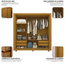 Ver imagem 6 de Guarda-Roupa Casal 100% MDF 3 Portas de Correr 4 Gavetas com Pés Naturale/Off White Roma