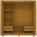 Ver mais imagens de Guarda-Roupa Casal 100% MDF 3 Portas de Correr 4 Gavetas com Pés Naturale/Off White Roma