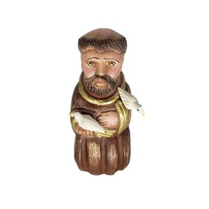 Imagem São Francisco de Assis Entalhada na Madeira Pintada A Mão Rustica