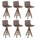 Ver imagem 1 de Kit 6 Banquetas Gourmet Giratoria Julia Marrom