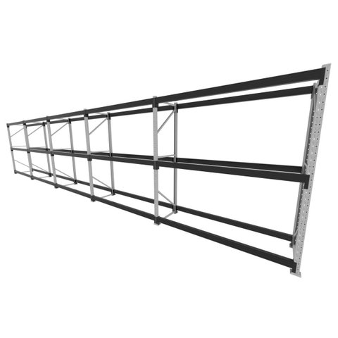 Mini Porta Pallet 200 Kg por Nivel Inicial +4 Continuação com 3 Niveis Preto com sem Mdf