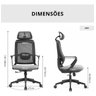 Cadeira de Escritorio Ergonômica Presidente Nr17 Modelo Ergopro One:preto - 8