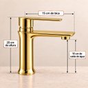 Ver mais imagens de Torneira Lima Dourada Baixa Aço Inox 304 Premium Goldenx