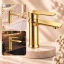 Ver imagem 1 de Torneira Lima Dourada Baixa Aço Inox 304 Premium Goldenx