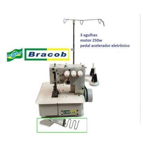 Galoneirinha 3 Agulhas Semi Industrial C/ Motor + Aparelho Viés-220v