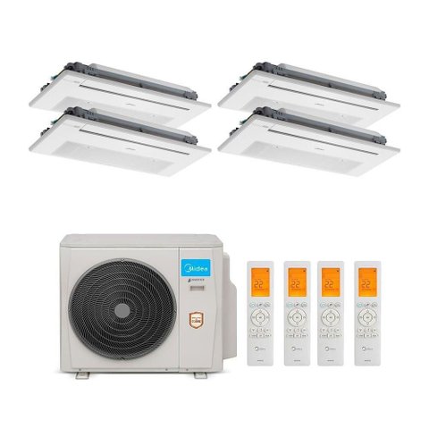 Ar Condicionado Multi Split Midea 42000 BTUS 4X Evap Cassete 12000 Quente e Frio 220V