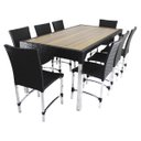 Ver imagem 1 de 8 Cadeiras Cannes e Mesa Retangular com Tampo de Madeira e Alumínio para Área, Cozinha, Edícula - Pr