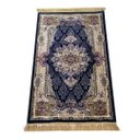 Ver imagem 1 de Tapete Persa Royal Azul Marinho 100x150cm Fio Acetinado - Decoração para Quarto e Sala