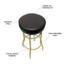 Ver imagem 4 de Banqueta Altura 65cm Bar Giratória cor Dourado fosco assento preto Kit 2 unidades Poltronas do Sul B