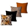 Kit com 4 Capas de Almofadas Decorativas Onça Marrom - 1