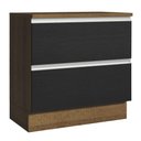 Ver imagem 1 de Balcão Armário de Cozinha 80 cm 2 Gavetas Rustic/Preto Glamy Madesa