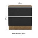 Ver imagem 3 de Balcão Armário de Cozinha 80 cm 2 Gavetas Rustic/Preto Glamy Madesa