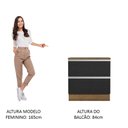 Ver imagem 5 de Balcão Armário de Cozinha 80 cm 2 Gavetas Rustic/Preto Glamy Madesa