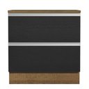 Ver imagem 6 de Balcão Armário de Cozinha 80 cm 2 Gavetas Rustic/Preto Glamy Madesa