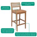 Ver imagem 4 de Kit 2 Banquetas Alta com Encosto Oiti Madeira Maciça Tauari Corino Kaki Natuem