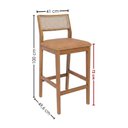 Ver imagem 3 de Kit 2 Banquetas Alta com Encosto Oiti Madeira Maciça Tauari Corino Kaki Natuem