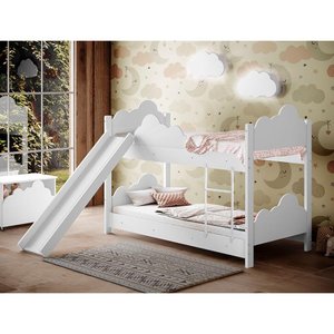 Bicama Infantil com Escorregador Juvenil - Branca - Branco