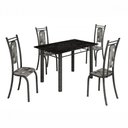 Ver imagem 1 de Conjunto de Mesa Paris 1,20m com 4 Cadeiras Martelado Grafite Teixeira