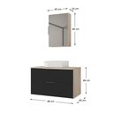 Ver imagem 3 de Conjunto Gabinete Banheiro Rubi 80cm - Gabinete + Cuba + Espelheira Madeirado Preto
